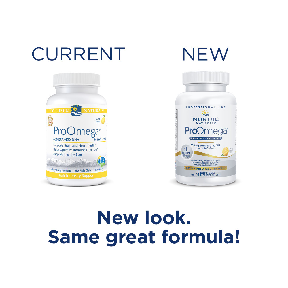 Nordic Naturals ProOmega Fish Gelatin Soft Gels – Concentrated Omega-3, 60 Ct.