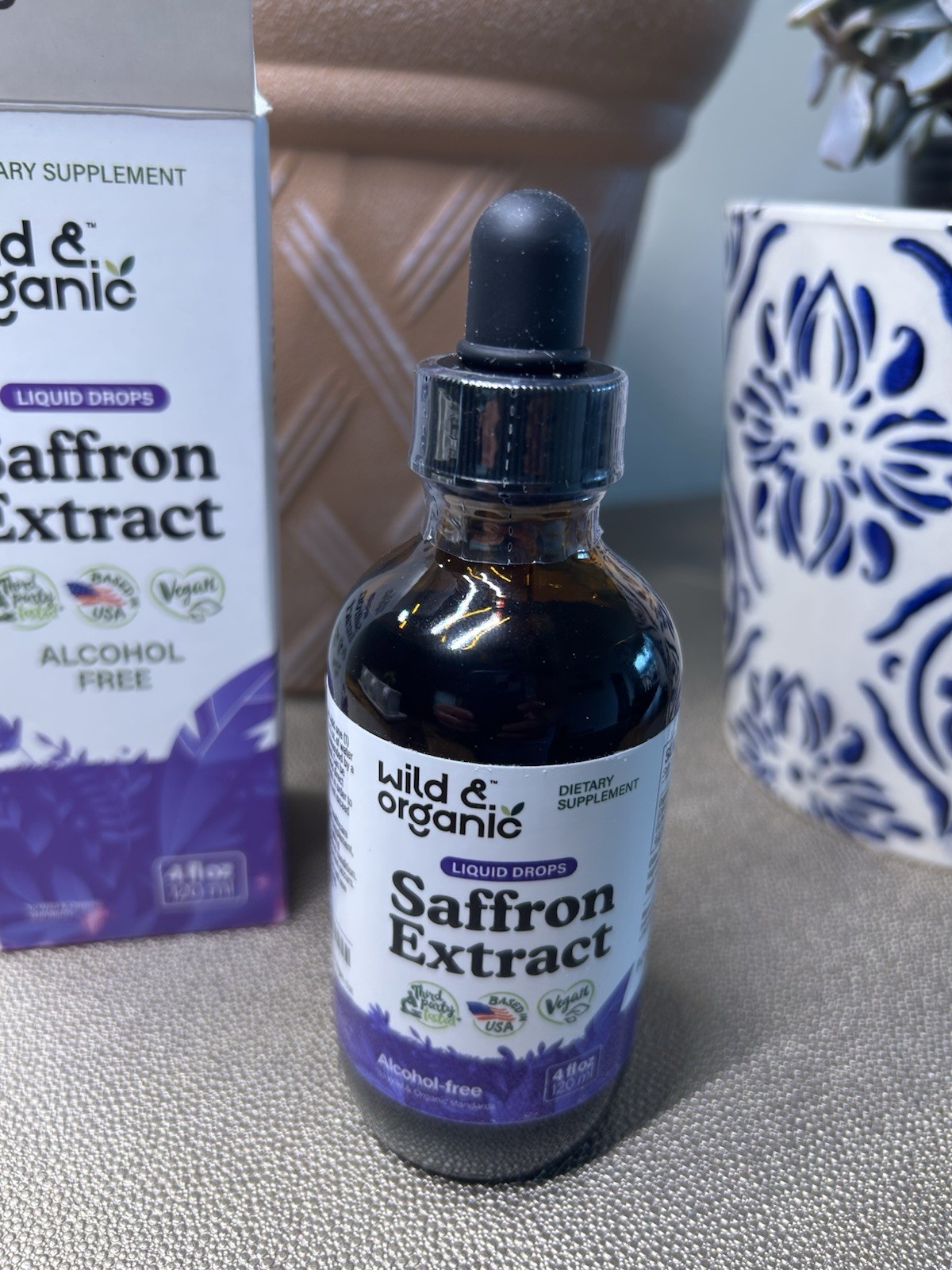 Saffron Extract Dropper Bottle 4 Ounces. Wild & Organic Brand New Sealed.