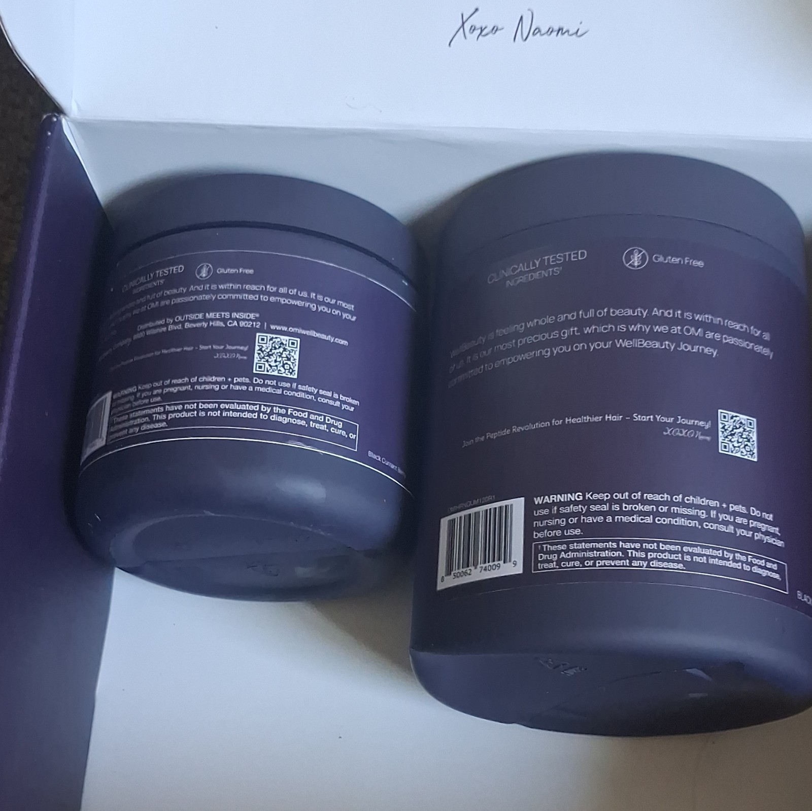 1 Sealed OMI Hair Nutrition Peptides Gummies, Black Currant Berry