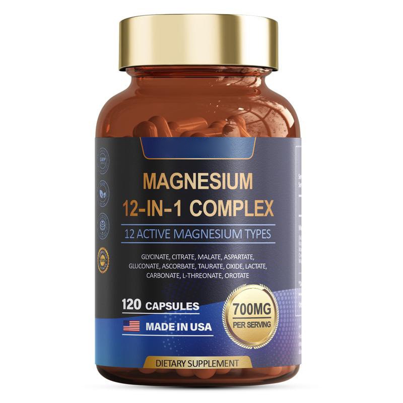 1-3 PACK Magnesium Complex 700mg 12 in 1 Magnesium Formula with 120 counts