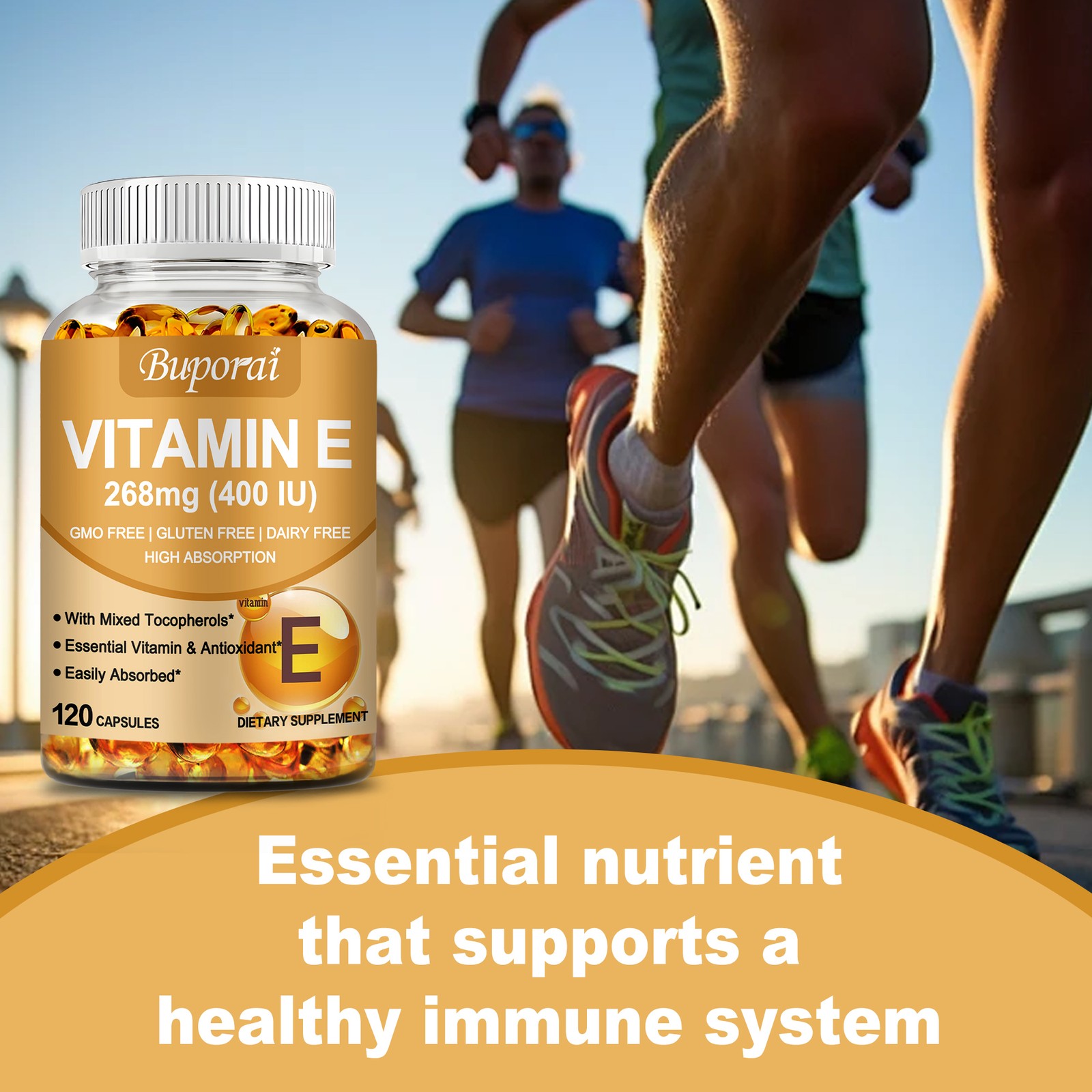 Vitamin E 400 IU -D-Alpha Tocopherol & Mixed Tocopherols-Anti-aging, Antioxidant