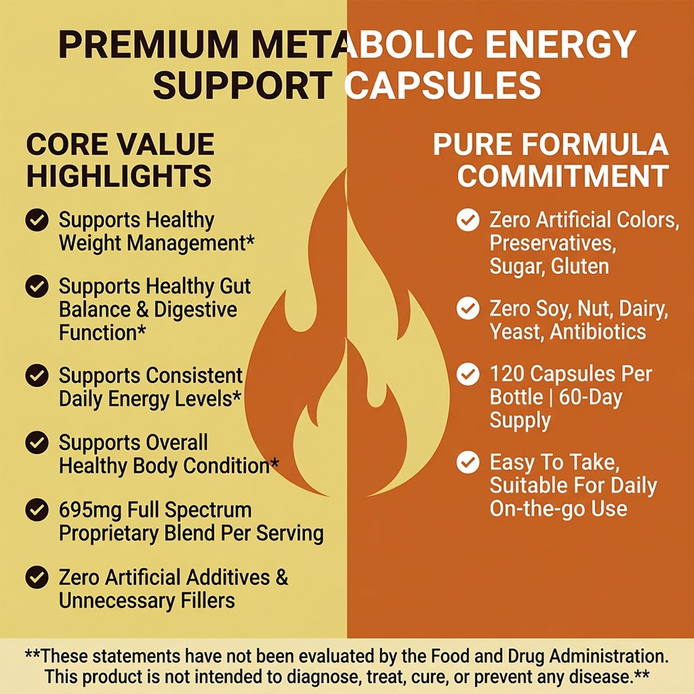 Vitrcestrs Metabolism Supplement For Weight Management Gluten-Free 30/60/120Caps