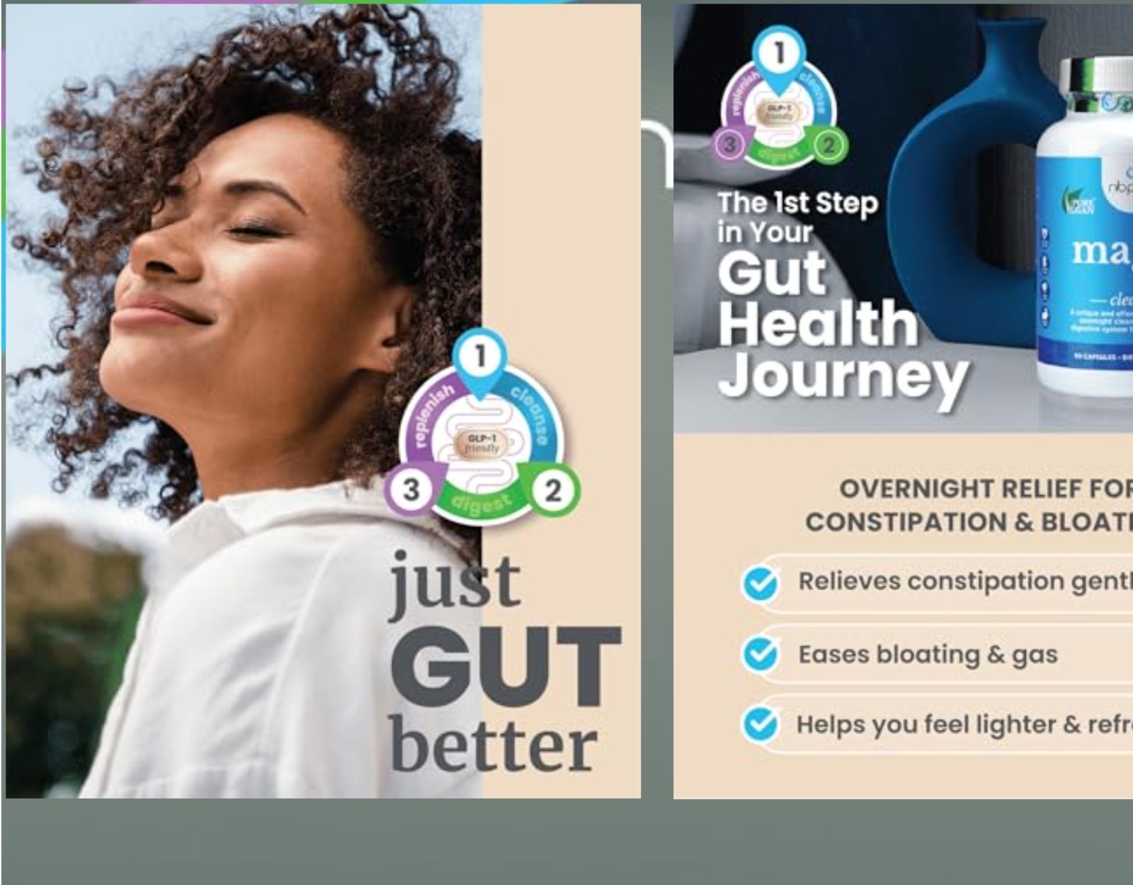 NbPure MAG O7 CLEANSE 90 Capsules ( 30 Servings ) Works Over Night For Bloating