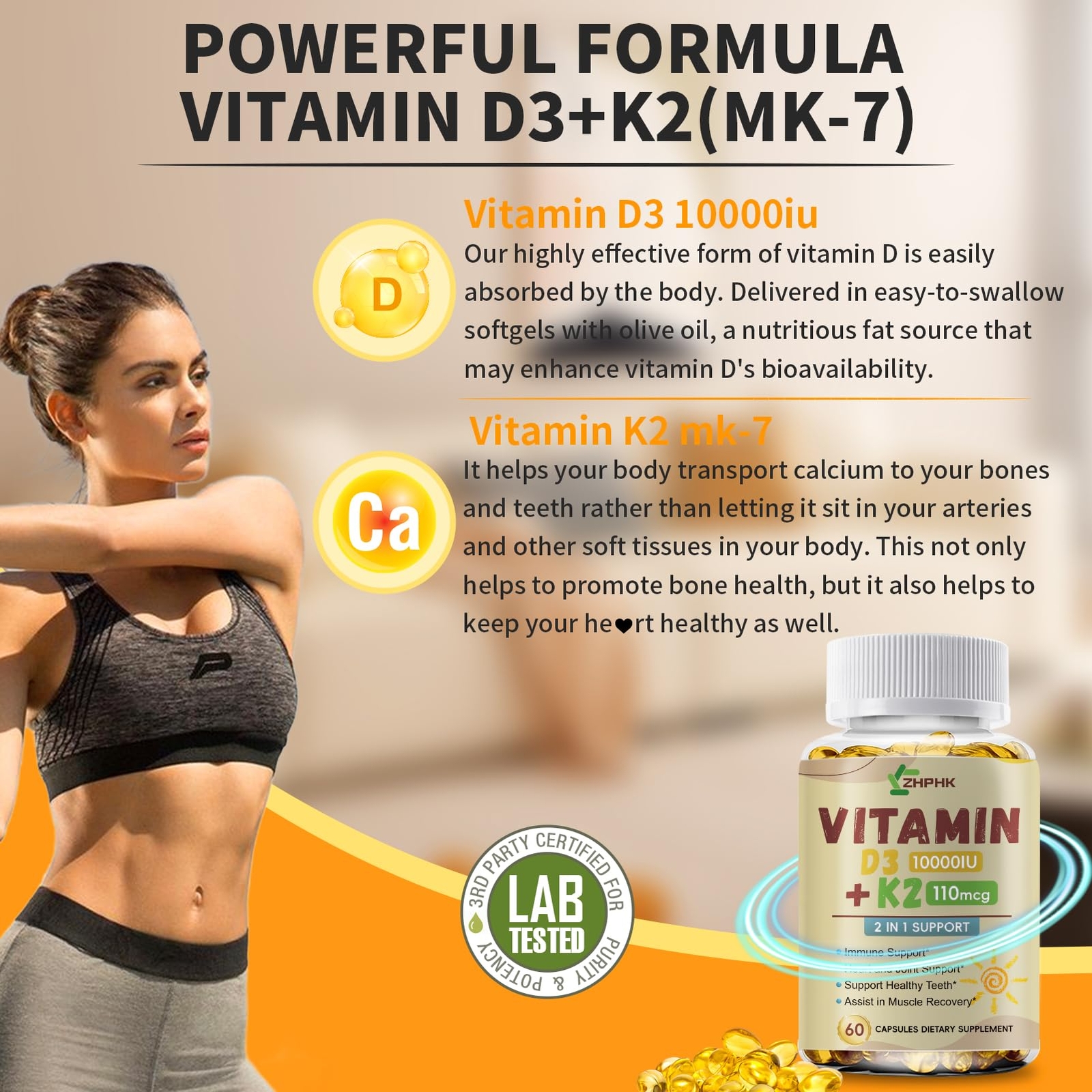 D3K2 capsules contribute to bone health cardiovascular protection and metabolism