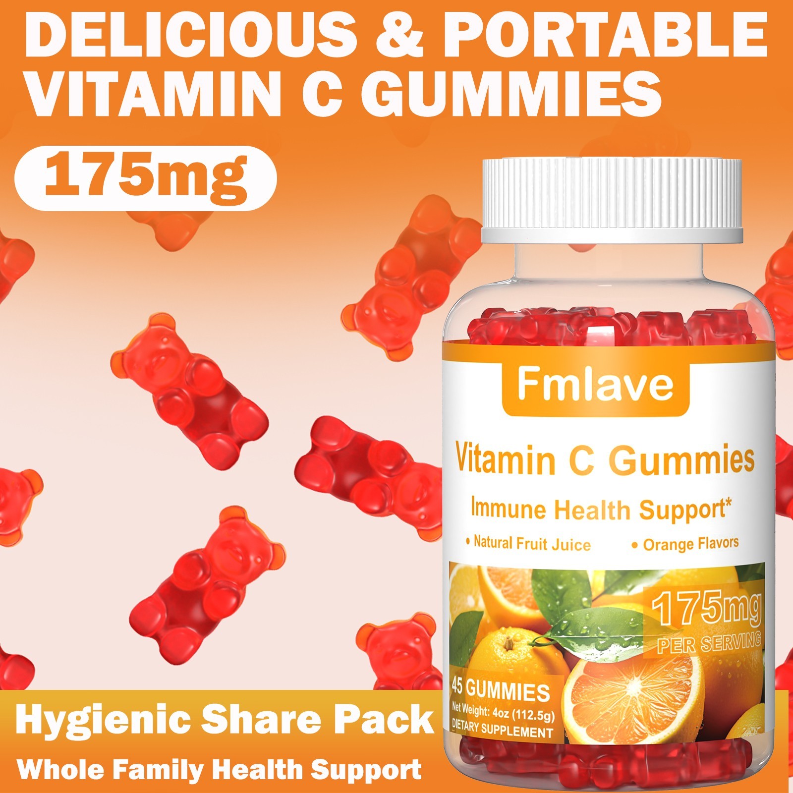 2x Daily Probiotic & Prebiotic Gummies with Vitamin C Gut & Immune Support 105ct