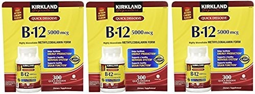 Sublingual B-12 5,000 mcg – 300 Tablets (3 Pack) – Energy Support & Immune Boost