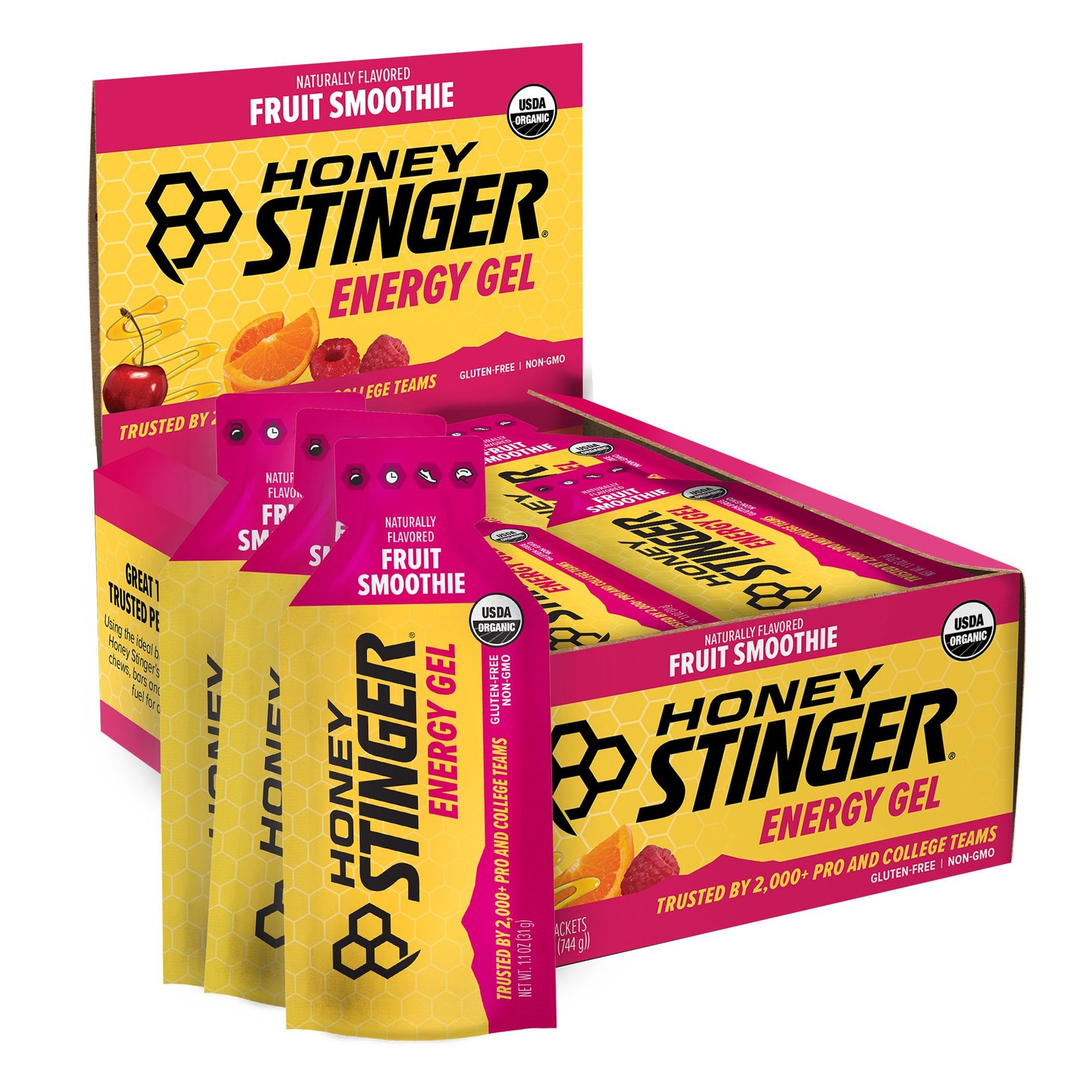 Honey Stinger Organic Fruit Smoothie Energy Gel, Gluten Free & Caffeine Free,…
