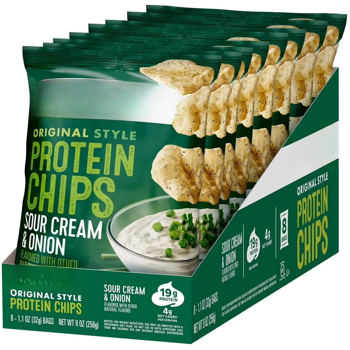 Sour Cream & Onion Protein Chips – 8ct, Ready to Eat