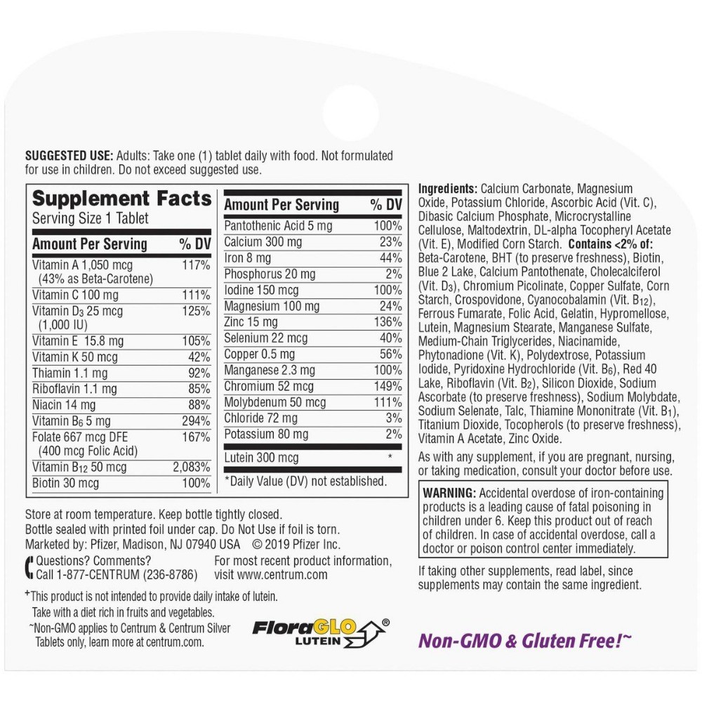 Silver Women 50+ Multivitamin / Multimineral Dietary Supplement Tablets