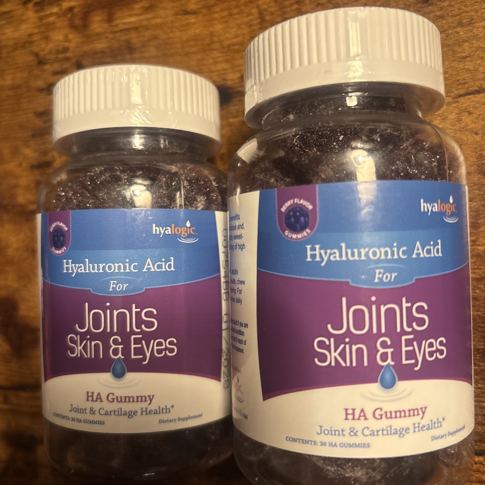 EXP: 1/2028 Hyaluronic Acid. Berry Flavor, 30 Gummies each. (2 bottles)