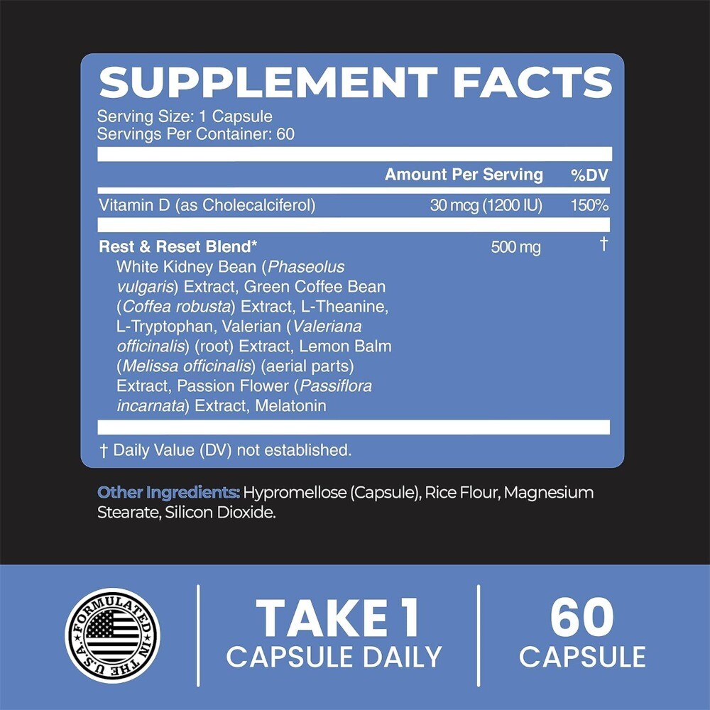 Night Time Fat Burner – Appetite Suppressant, Detox 60 Capsules