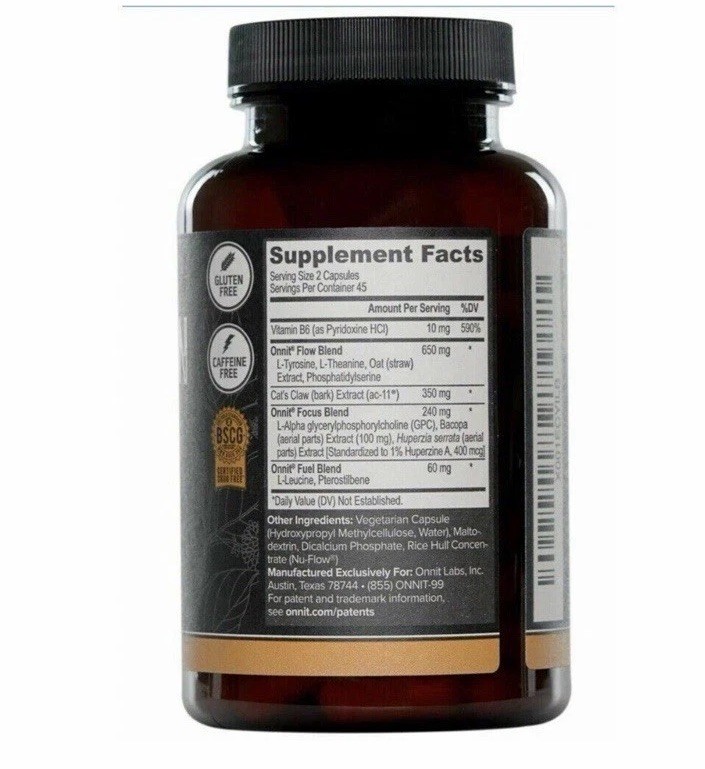 Onnit Alpha Brain Helps Support Memory Focus 90 Capsule Supplement For Men Women