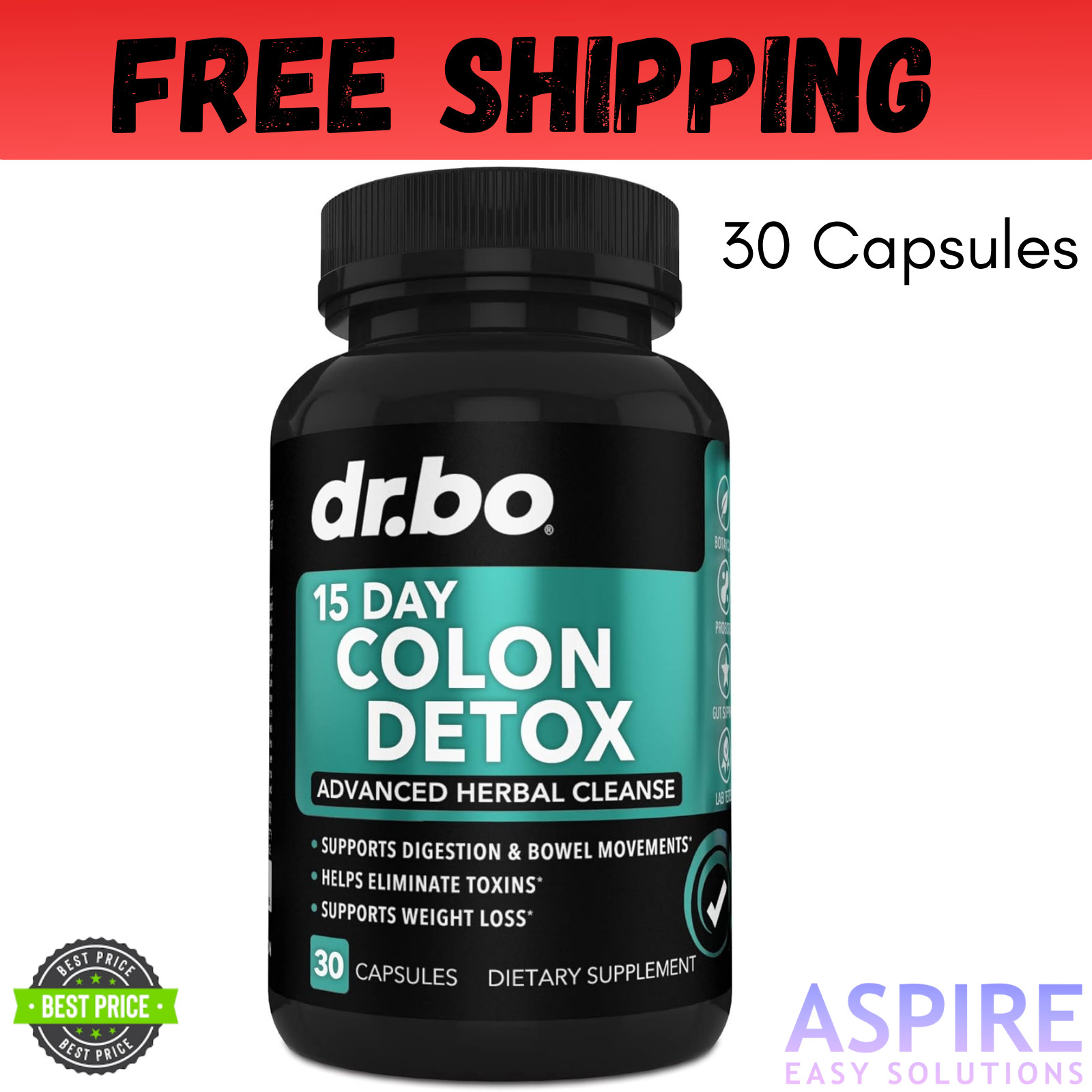 Colon Cleanser Detox for Weight Flush – 15 Day Intestinal Cleanse Pills & Pro…