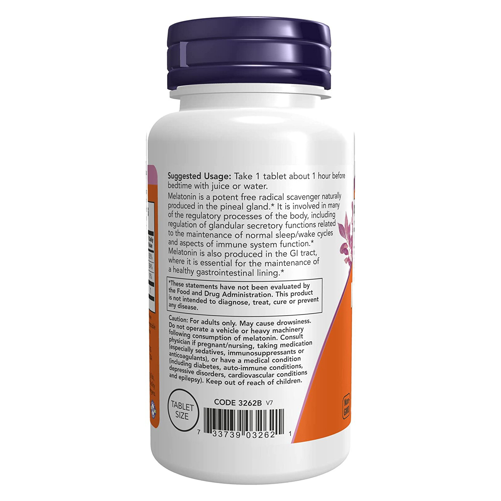 NOW Melatonin 1 mg – 100 Tablets, With CO-Factor nutrients, Healthy Sleep Cycle