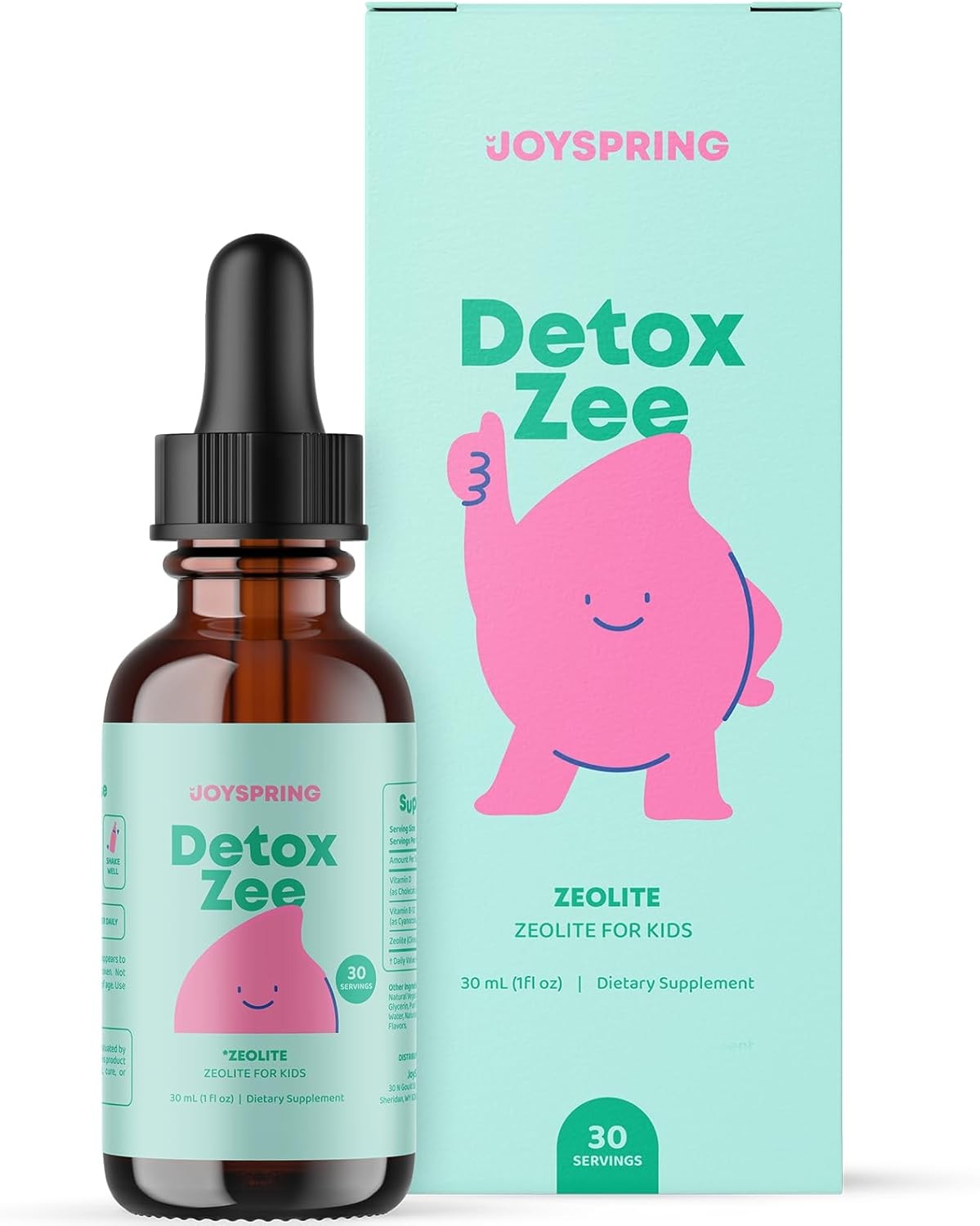 JoySpring DetoxZee Zeolite Drops for KidsCClinoptilolite Mineral Supplement w/Vi