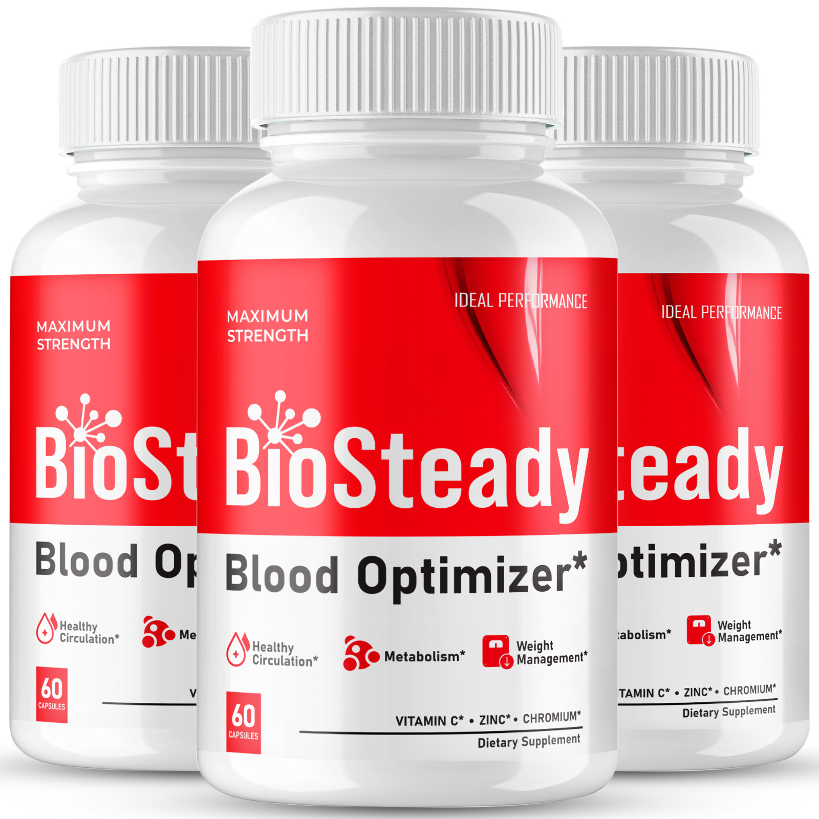 Biosteady Blood Optimizer Capsules, Official Bio Steady Optimizer Pills (3 Pack)