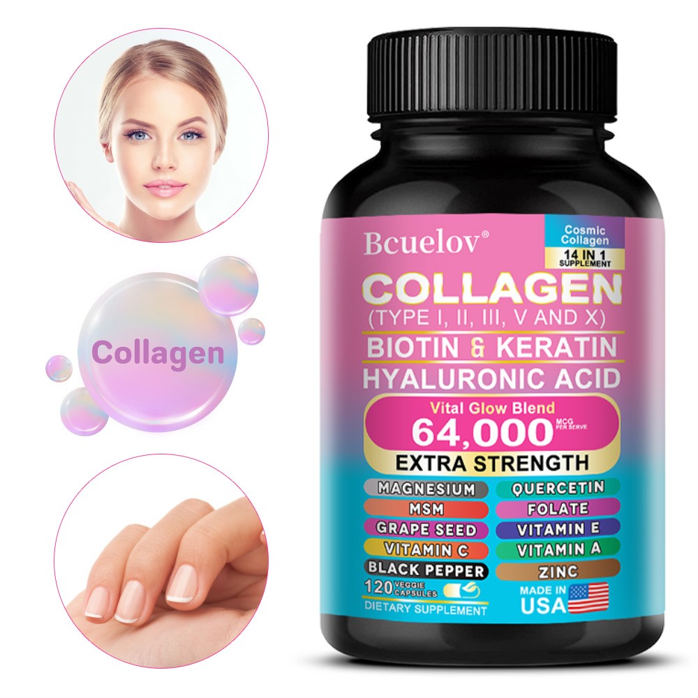 Collagen Supplement with Vitamins – Support Joint Comfort & Hair Growth,120 Caps