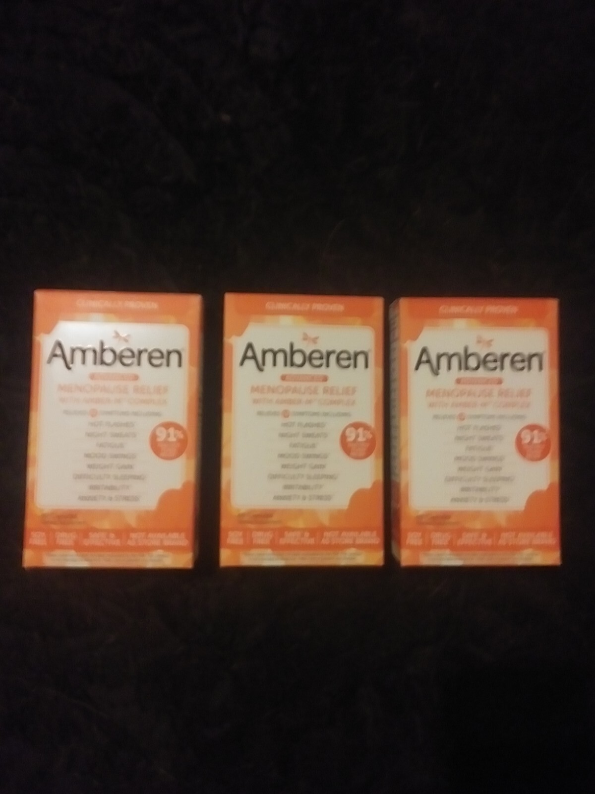 3 Box Lot Amberen Menopause Relief 180 Capsules (60ct Per Box) EXP 11/2026+