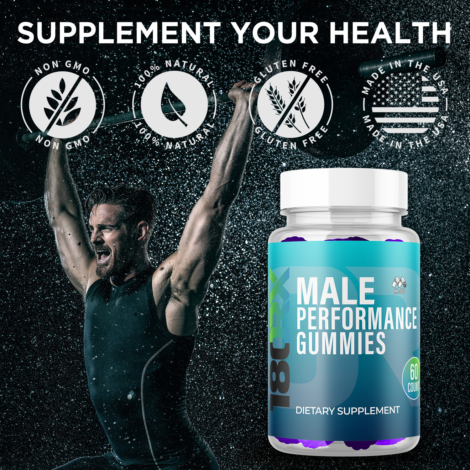 (2 Pack) 180RX Male Gummys Advanced Male Support Vitamin Supplement 120 Gummies