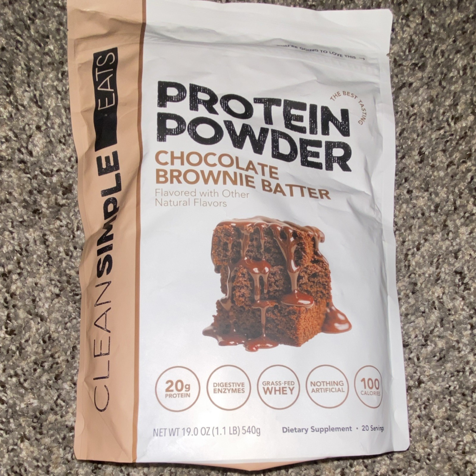 Clean Simple Eats Protein Powder Chocolate Brownie Batter 19oz 20 Servings