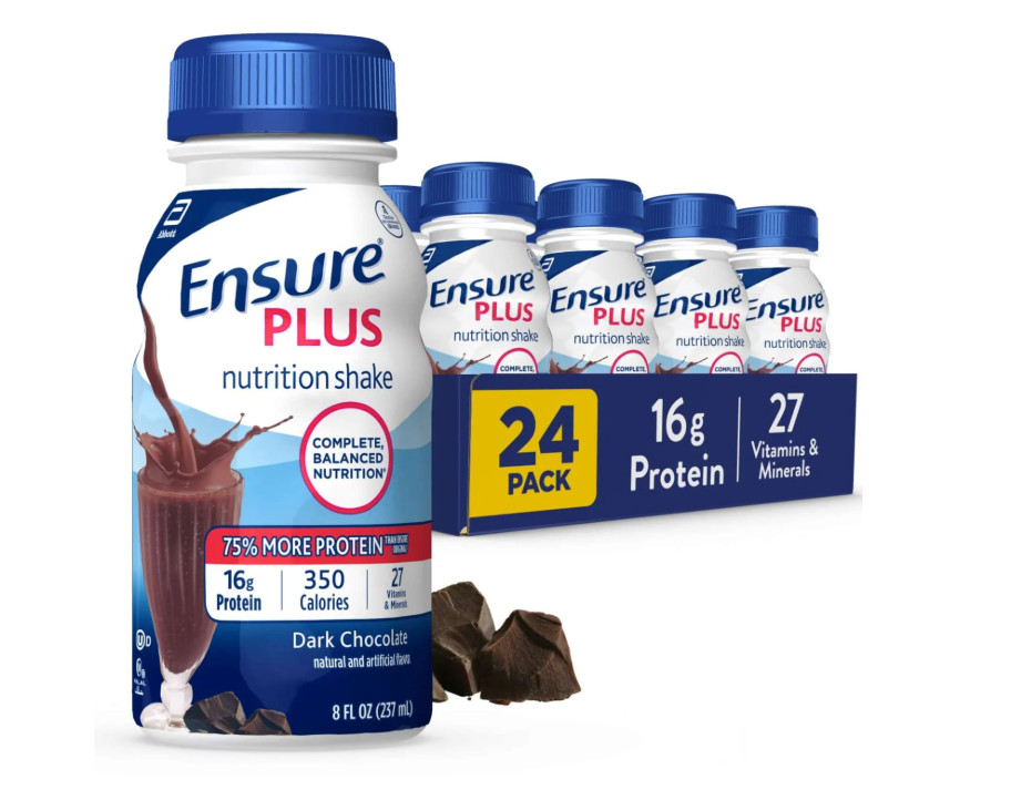 Ensure Plus Nutrition Shake Dark Chocolate 24 Pack 16g Protein 8oz