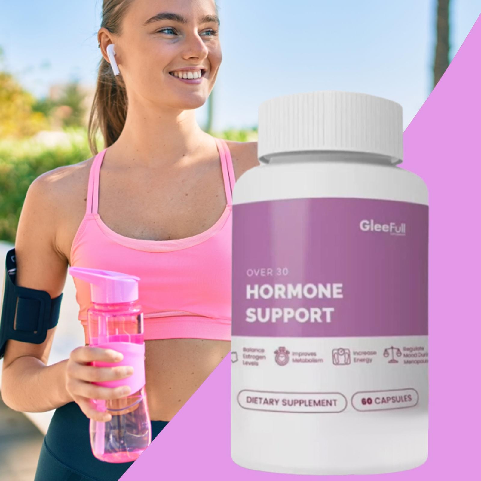 Over GleeFull 30 HORMONE SUPPORT Menopause Supplement For Women Hot Flash Relief