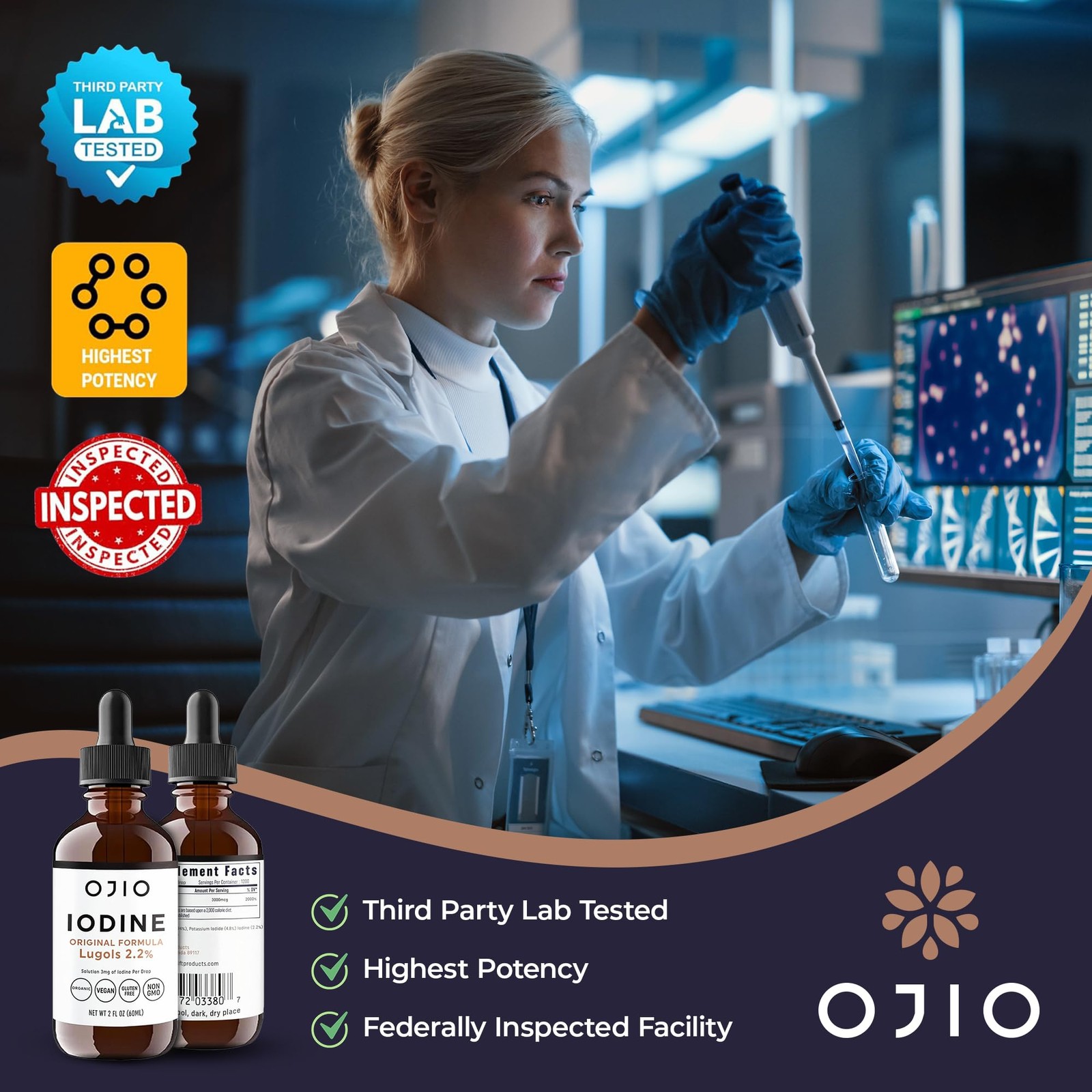 Lugols Iodine Solution 2% – 1 Year Supply – High Potency Liquid Oral Iodine…