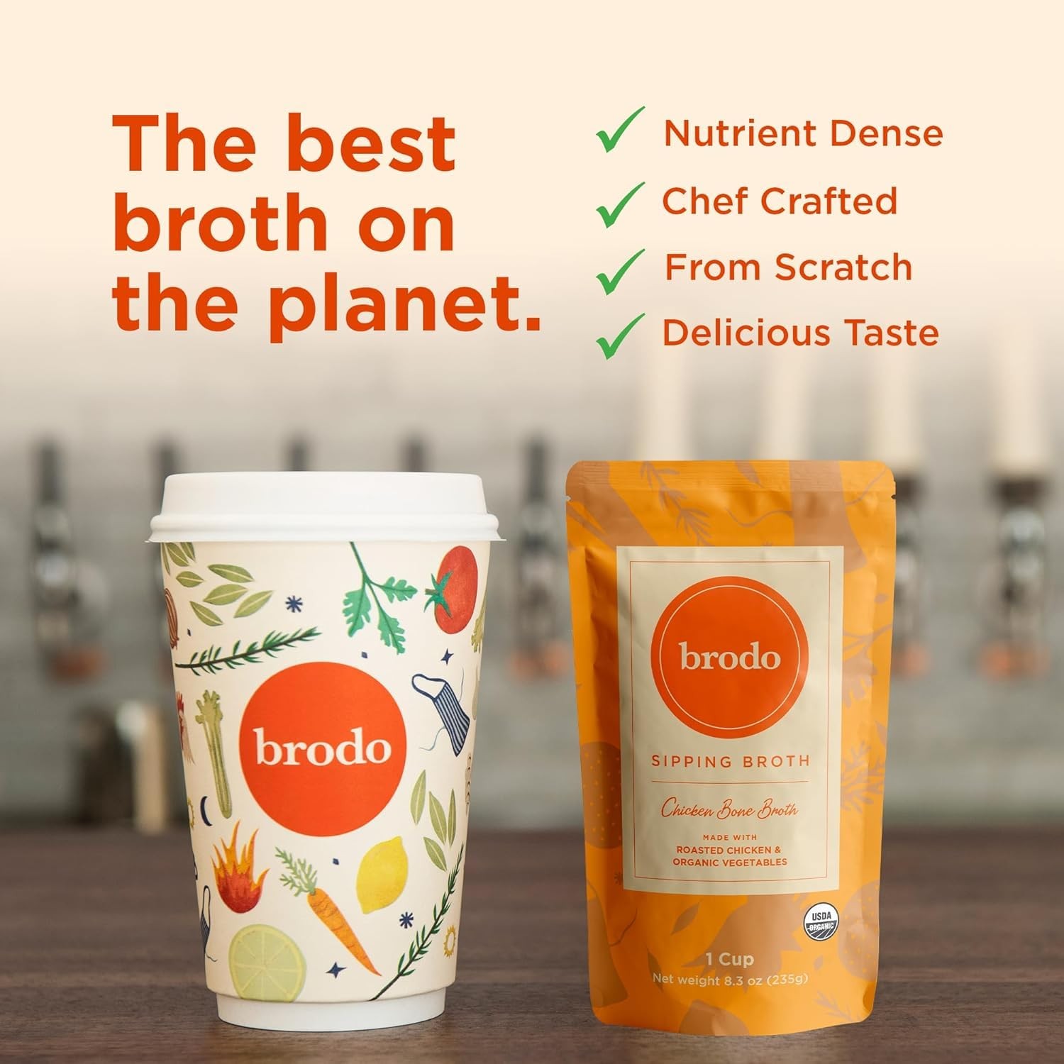 Brodo 100% GrassFed Beef Bone Broth, CollagenRich and ProteinPacked, SlowSimm…