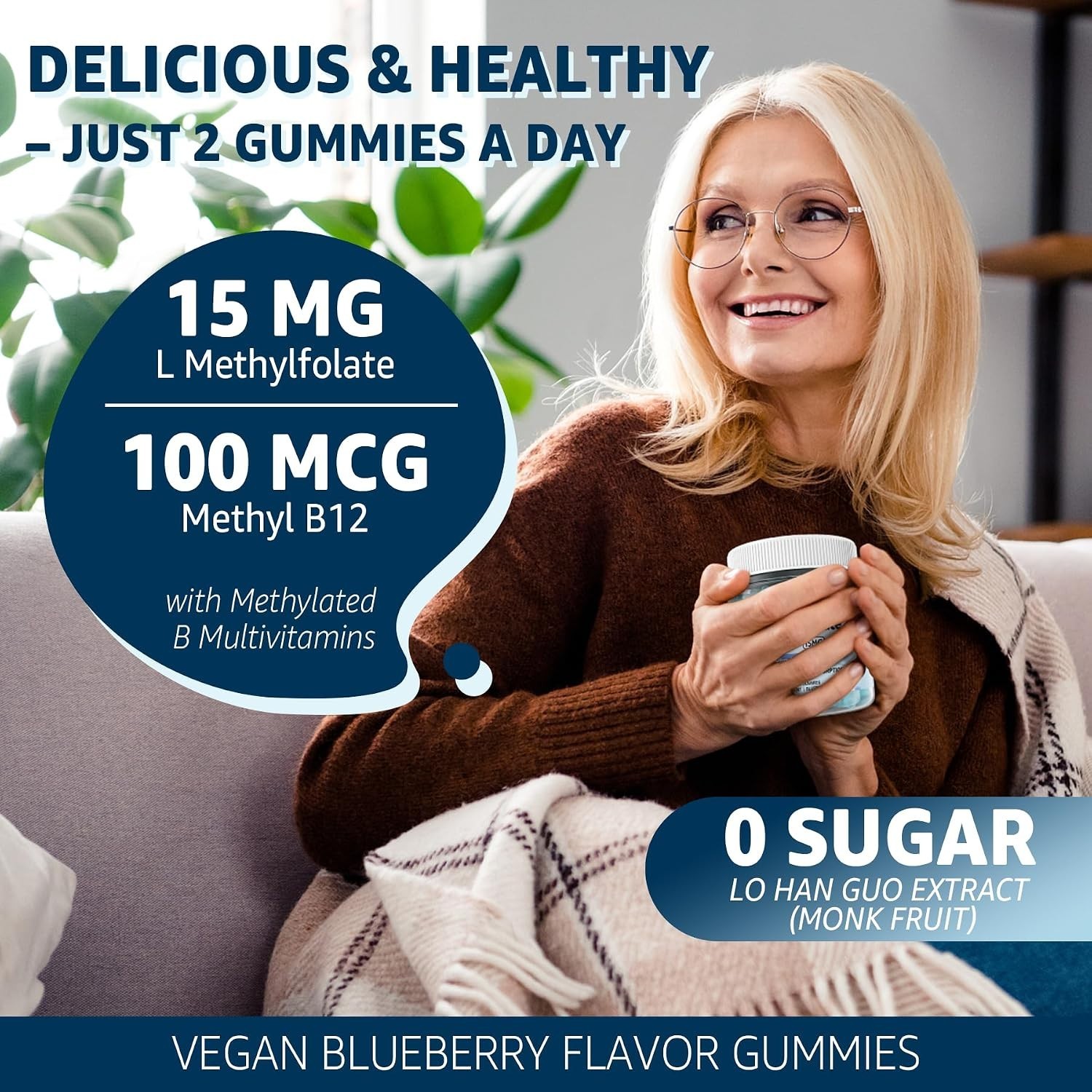 Blueberry Flavored Folate Gummies – & Sugar-Free