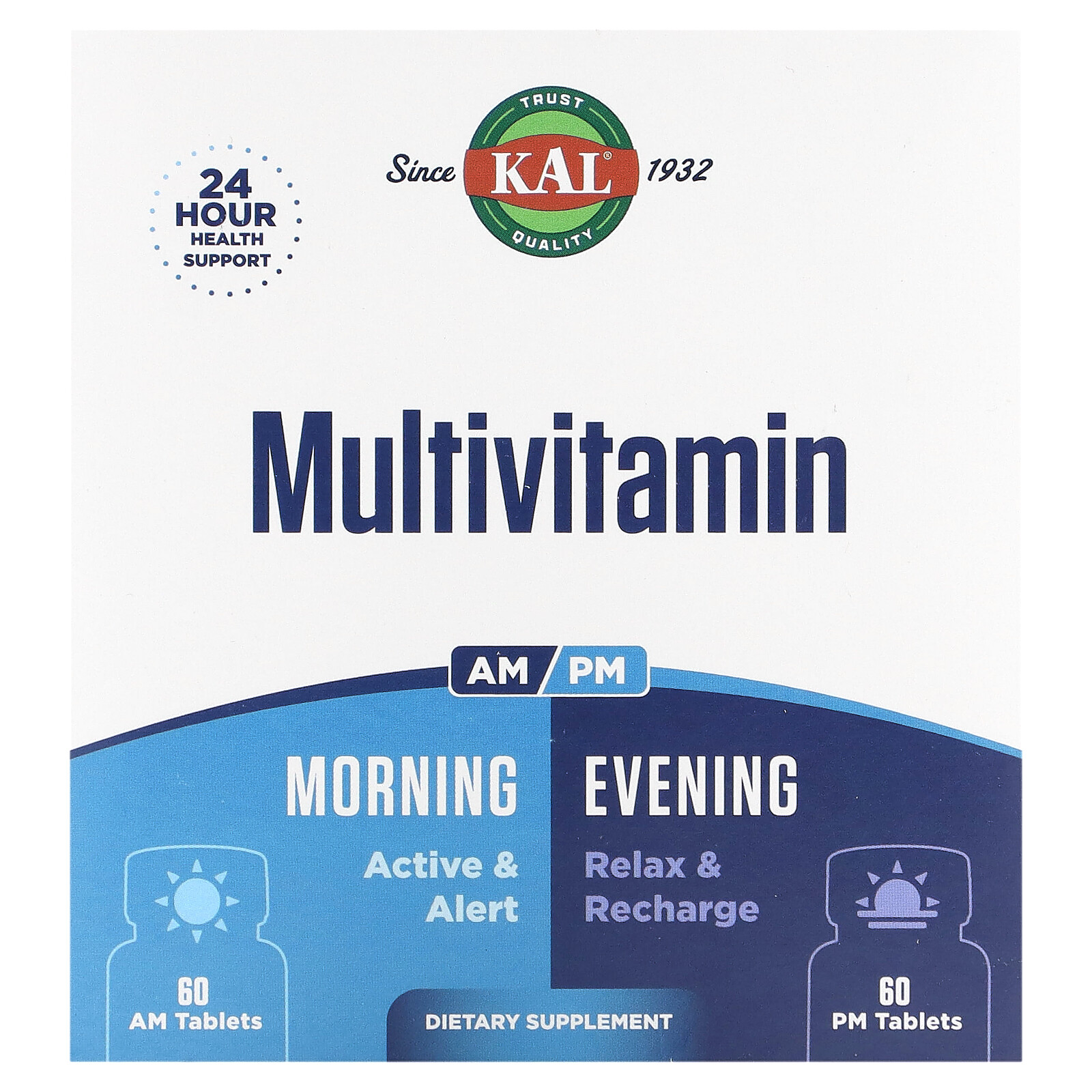 Multivitamin, Morning & Evening, 2 Pack, 60 Tablets Each