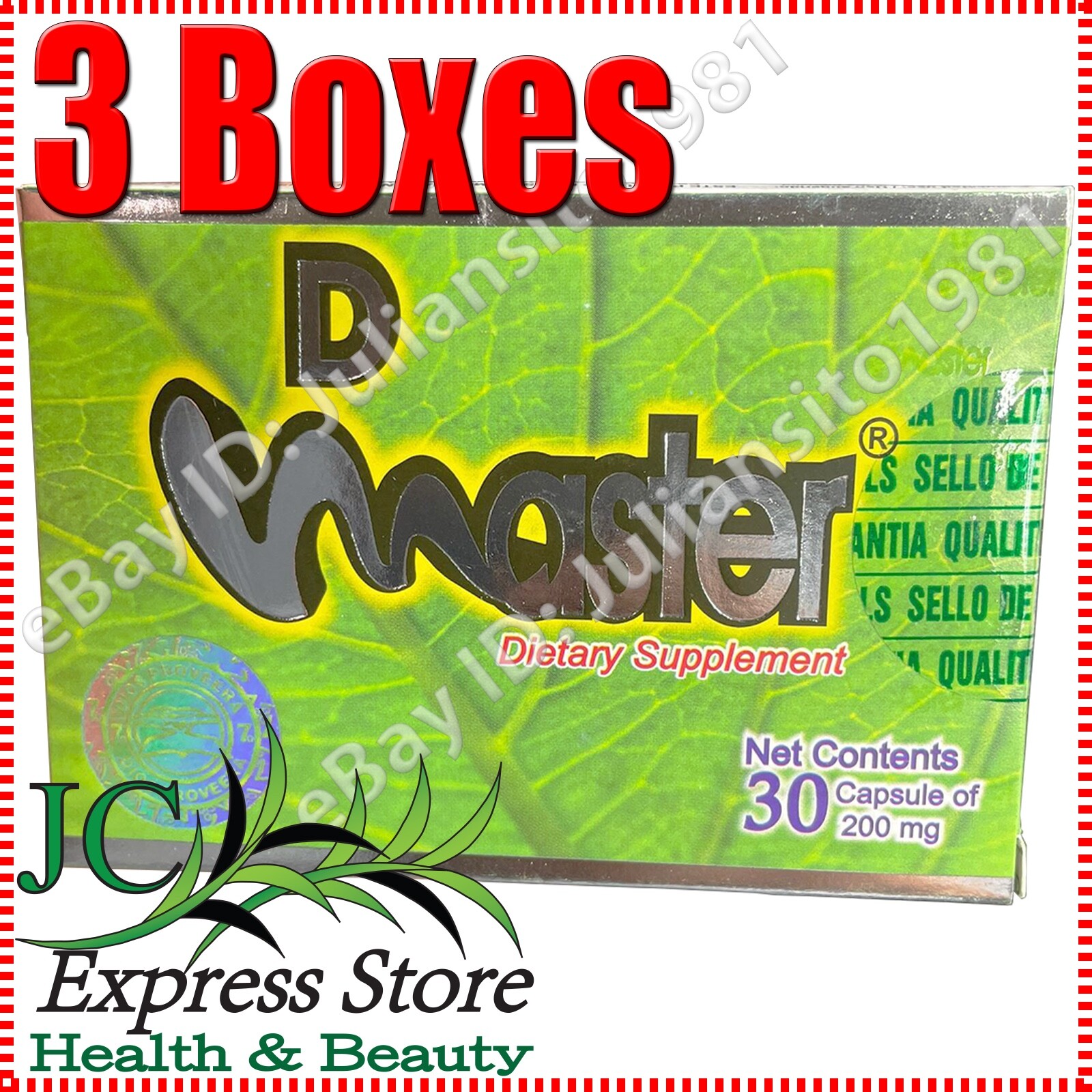 3 PACK DIET MASTER 90 CAPSULES TOTAL 100% UNIQUE & ORIGINAL UNISEX D MASTER