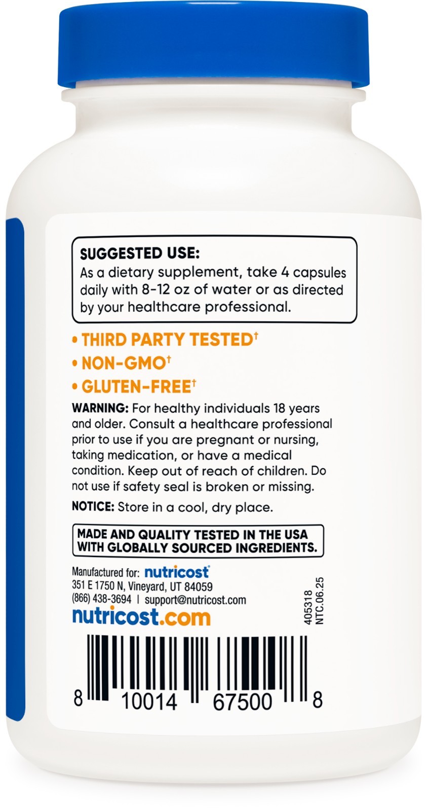Nutricost L-Leucine 2,000mg, 120 Vegetarian Capsules, 30 Servings
