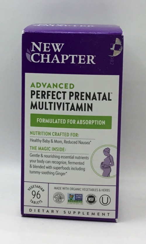 Exp 6/26 New Chapter Advanced Perfect Prenatal Multivitamin 96 Tablets EXP 6/26