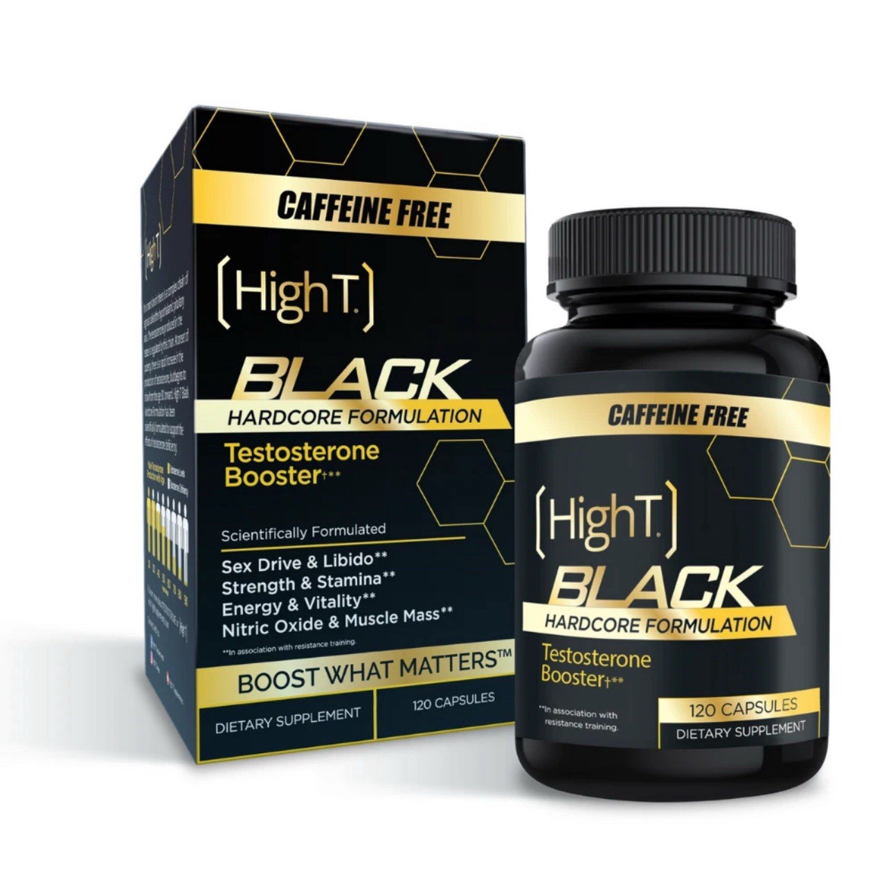 High T Black Caffeine Free – Testosterone Booster- 120 Capsules