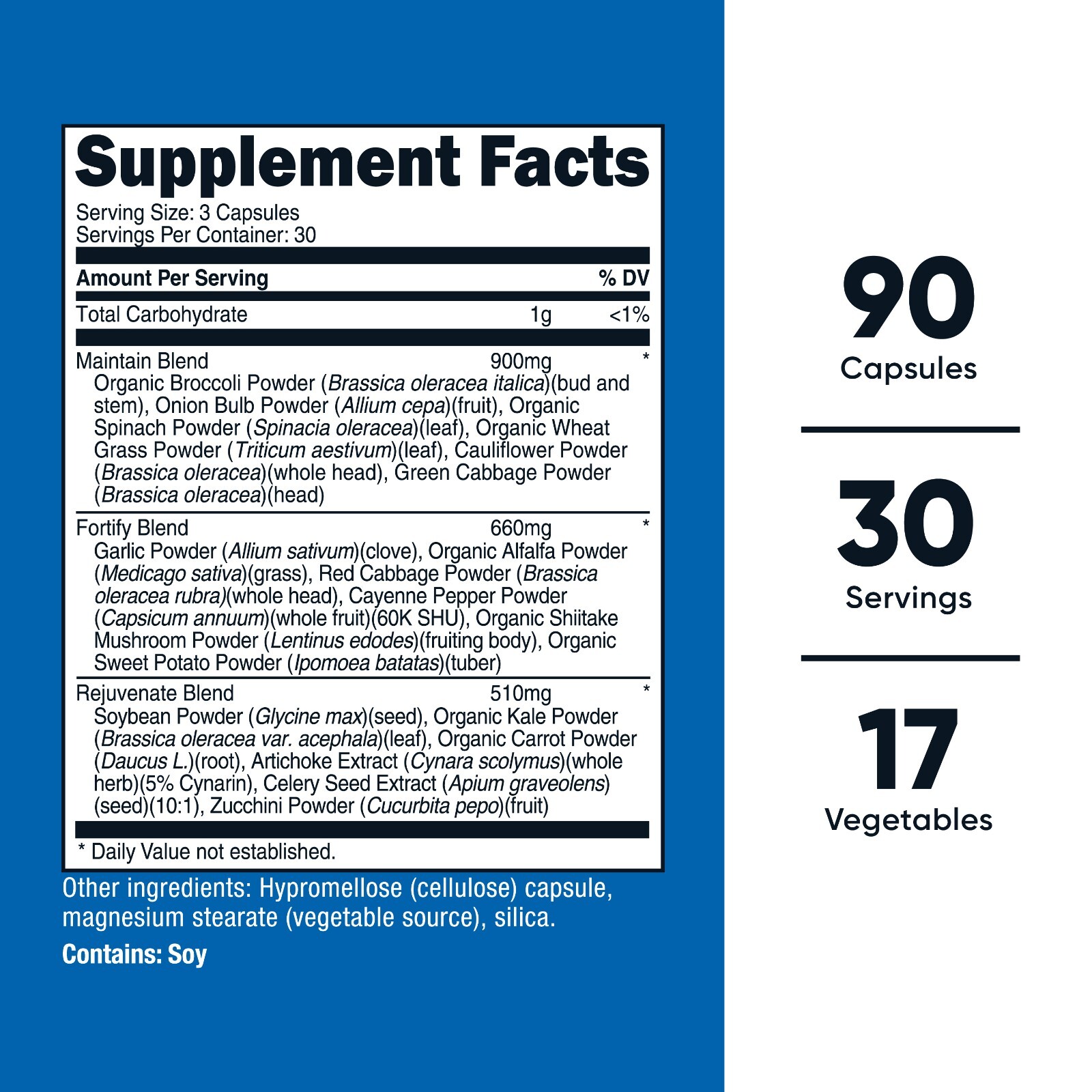 Nutricost Daily Vegetables 90 Capsules (30 Servings)