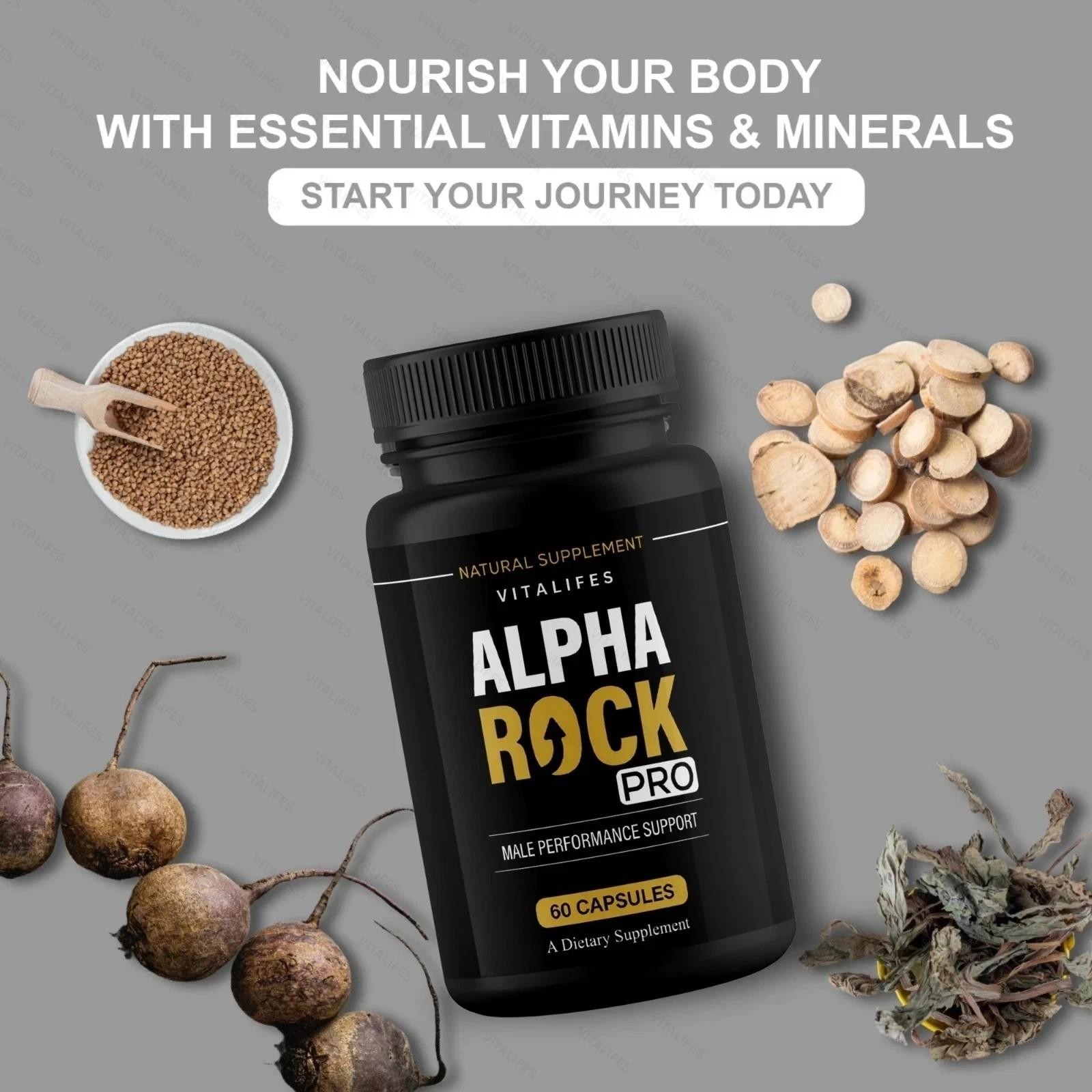 Alpha Rock Pro Pills, Alpha Rock Performance Supplement (60 Capsules)