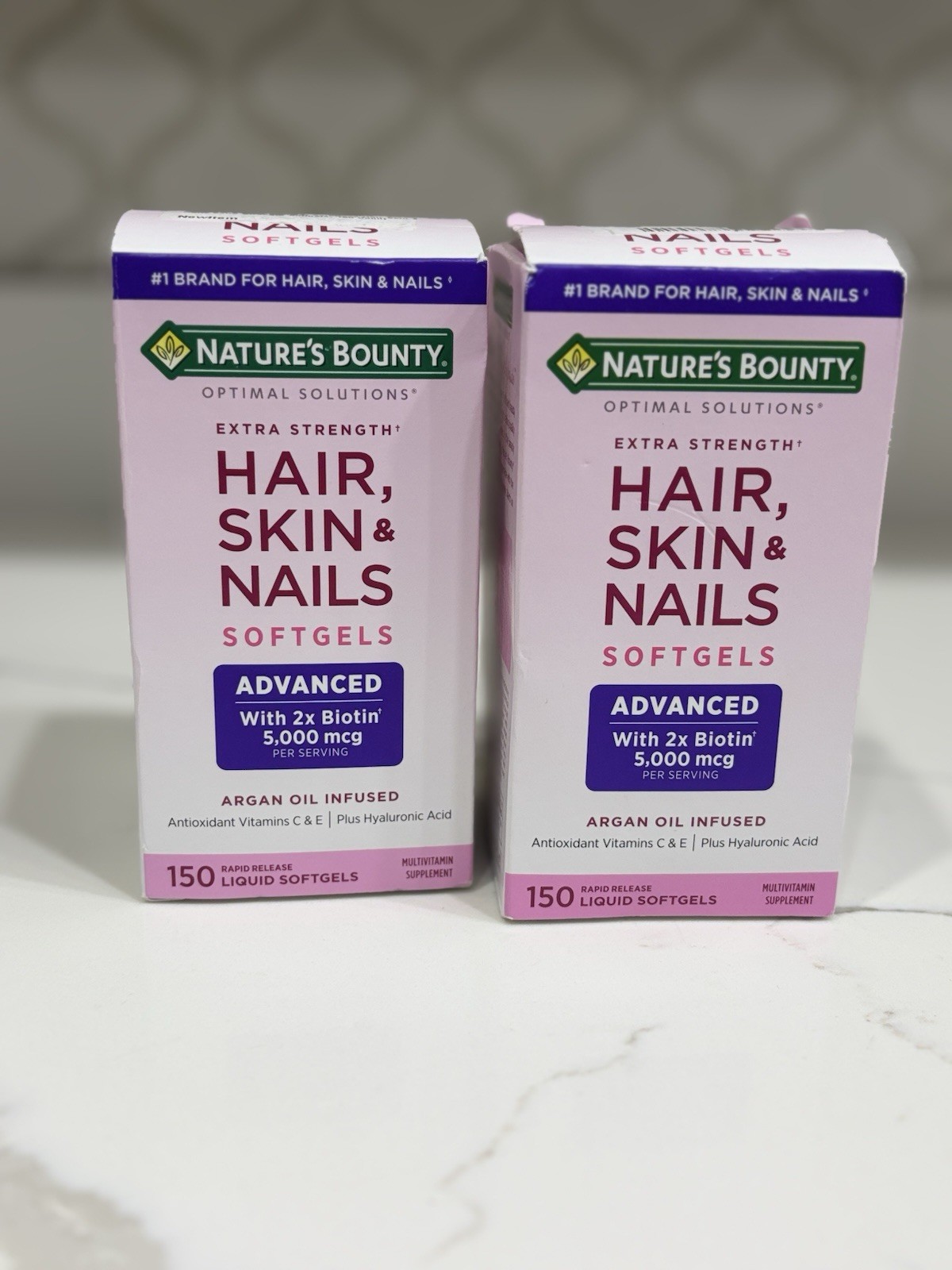 2 PACK Nature’s Bounty – Hair Skin Nails Extra Strength Biotin/Exp 10/26