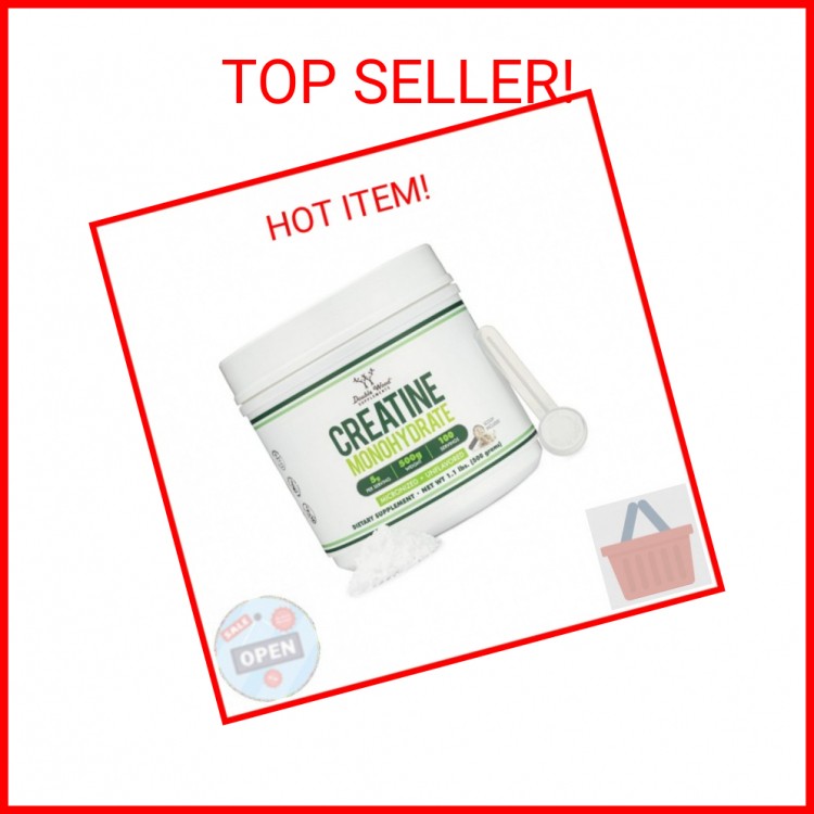 Creatine Monohydrate Powder 1.1lbs (100 Servings of 5 Grams Each) – No Fillers,