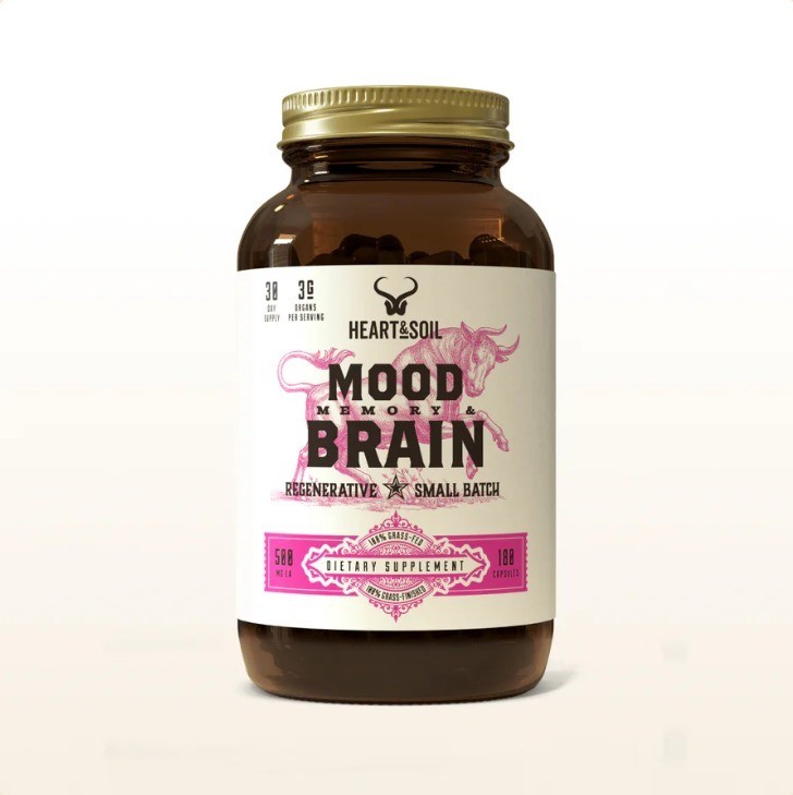 HEART & SOIL – 100% Grass Fed & Finished Mood, Memory & Brain – 180 Capsules