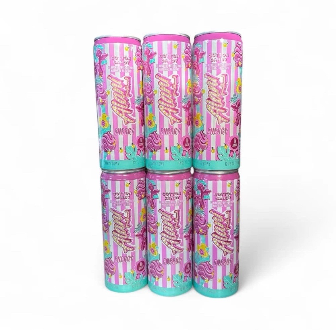 Alani Nu Energy Drink Cotton Candy Sugar Free, Low Calorie, 12 Fl oz 6 Pack
