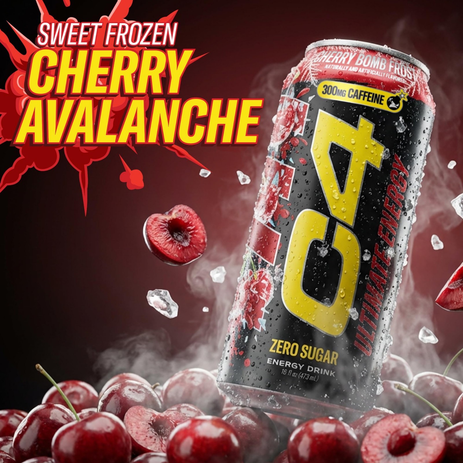 High-Performance Energy Drink, 300mg Caffeine, Zero Sugar, Pre-Workout Focus, Ch