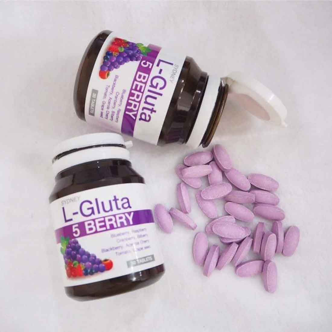 8X L-Gluta 5 Berry Whitening Skin Anti-Aging Reduce Acne Scar & Dark Spot