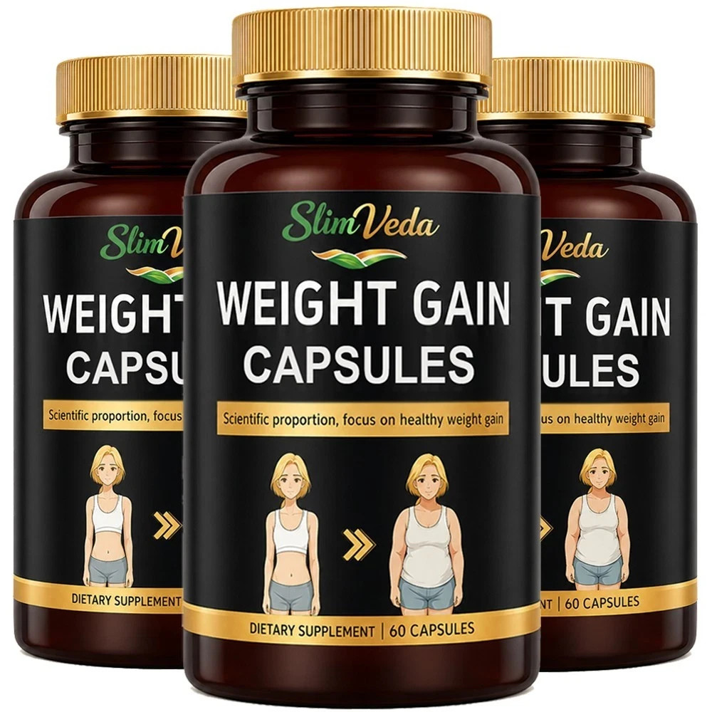 Slimveda Weight Gain Capsules Healthy Body and Muscle Gainer Supplement – 3 Pack