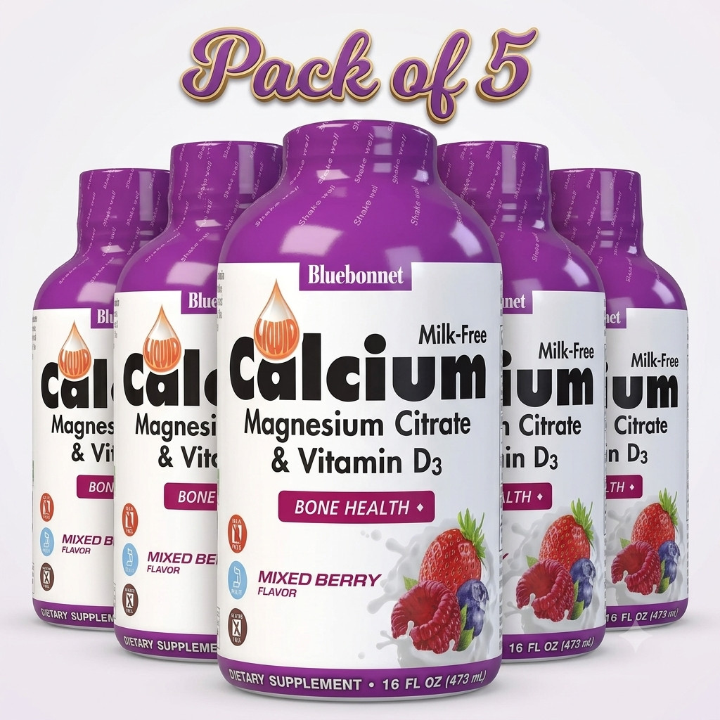 5X Liquid Calcium Magnesium Citrate & Vitamin D3, Mixed Berry , 16 fl oz(473 ml)