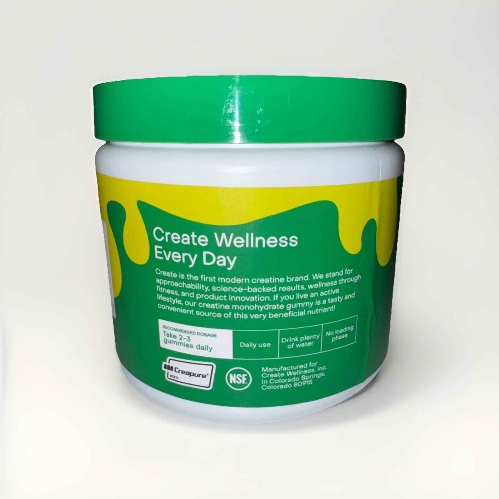 Create Creatine Monohydrate Gummies Sour Green Apple 45 Gummies