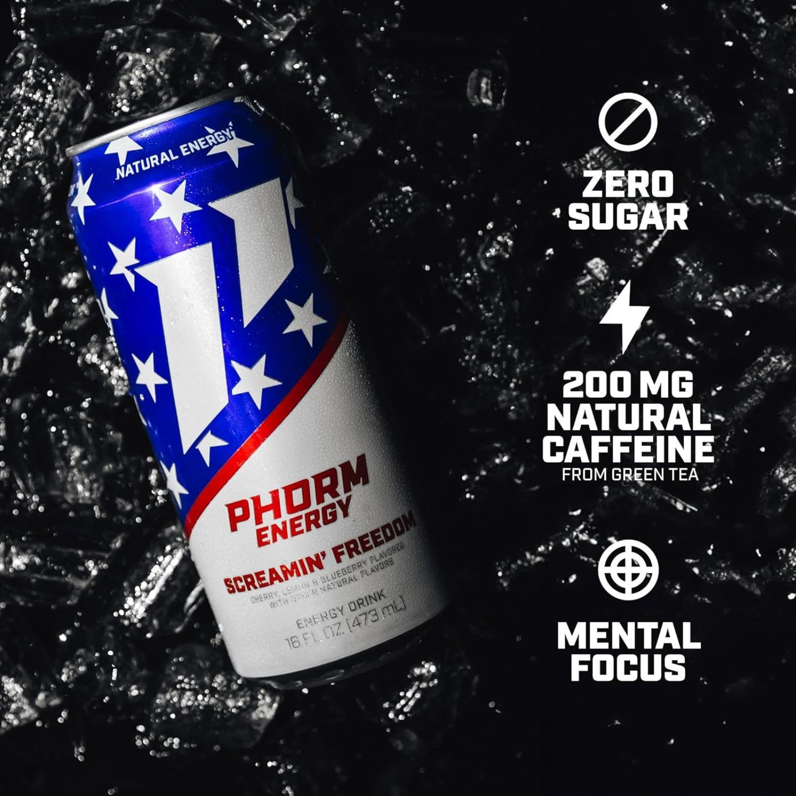 Phorm Energy Drink – Sugar Free – 200mg Natural Caffeine – Choose Flavor & Pack
