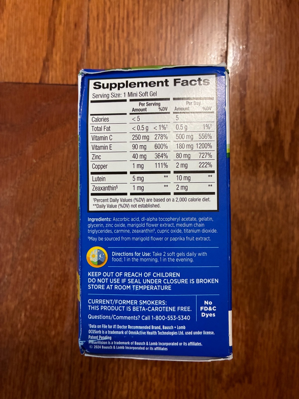 PreserVision AREDS 2 Eye Vitamins/Minerals Supplements 90 Mini Soft Gels