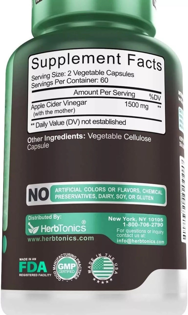 Apple Cider Vinegar Caps with the Mother Detox & Digestive Health 120 ct x 2 Pks