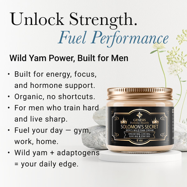 100% Authentic Genesis 2oz Solomon’s Secret Men’sWild Yam Cream- Live Big