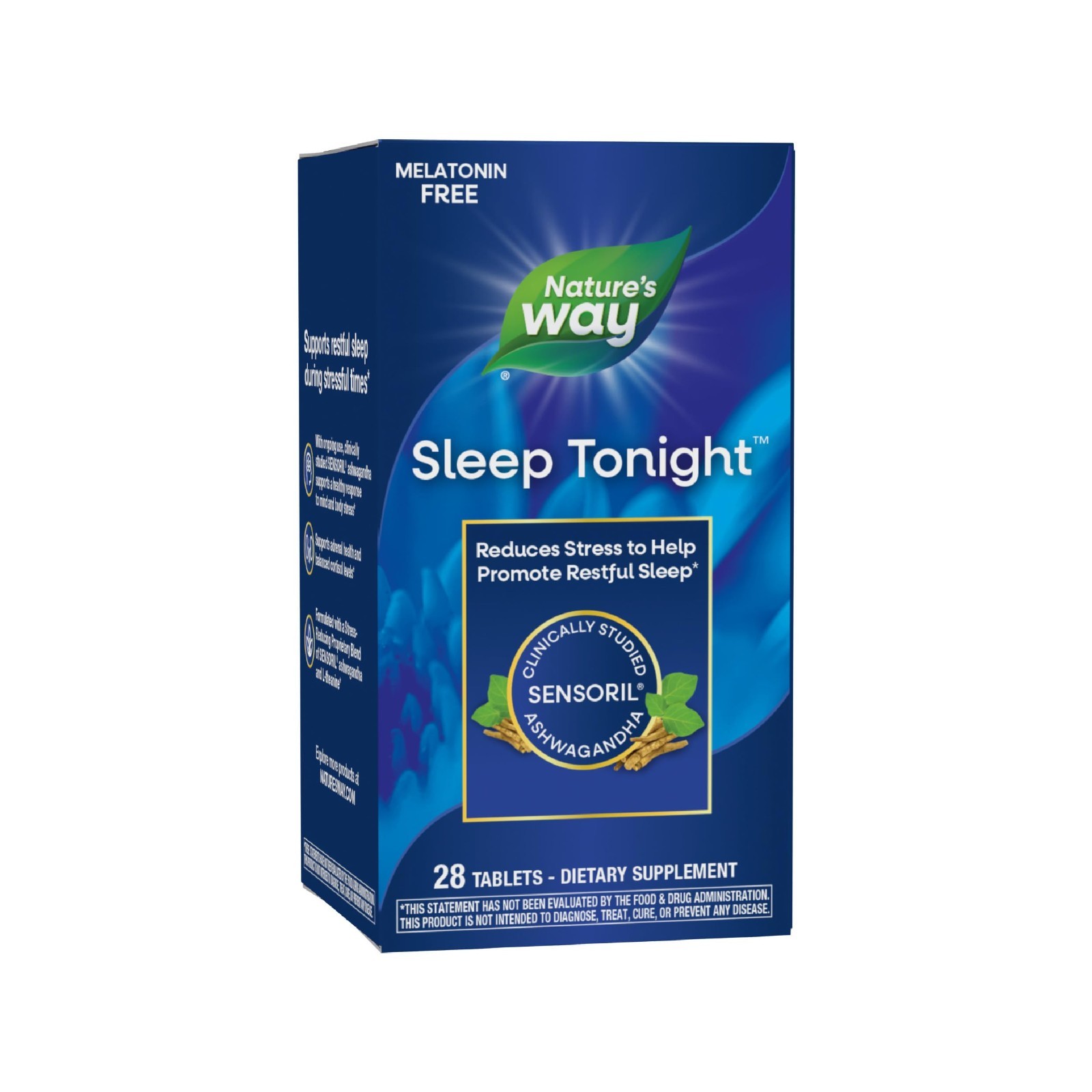 Sleep Support Tablets with Ashwagandha & L-Theanine, Vegan, Stress Relief, 28 Co